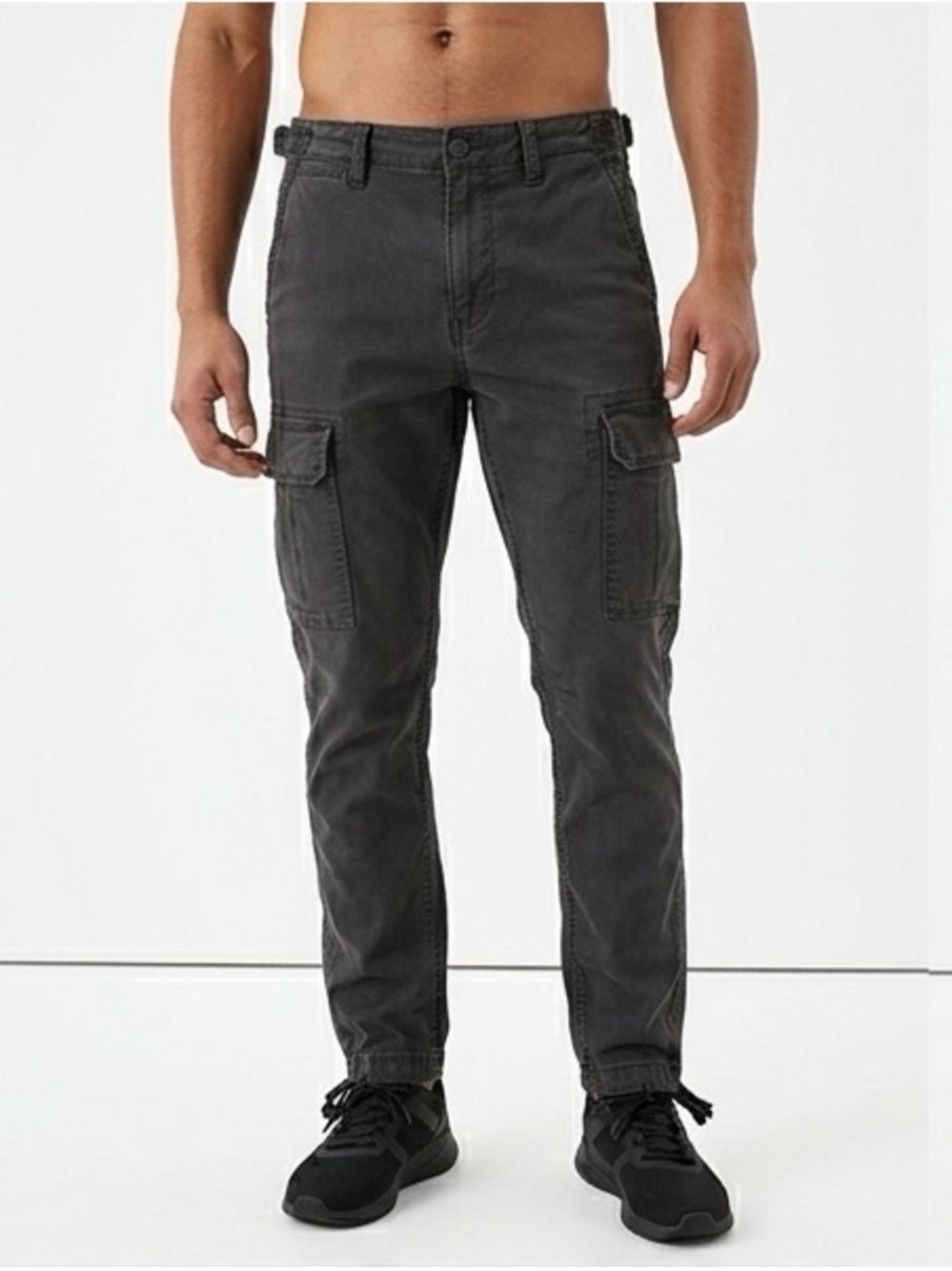 American Eagle Outfitters Men's Dark Charcoal Cargo Joggers